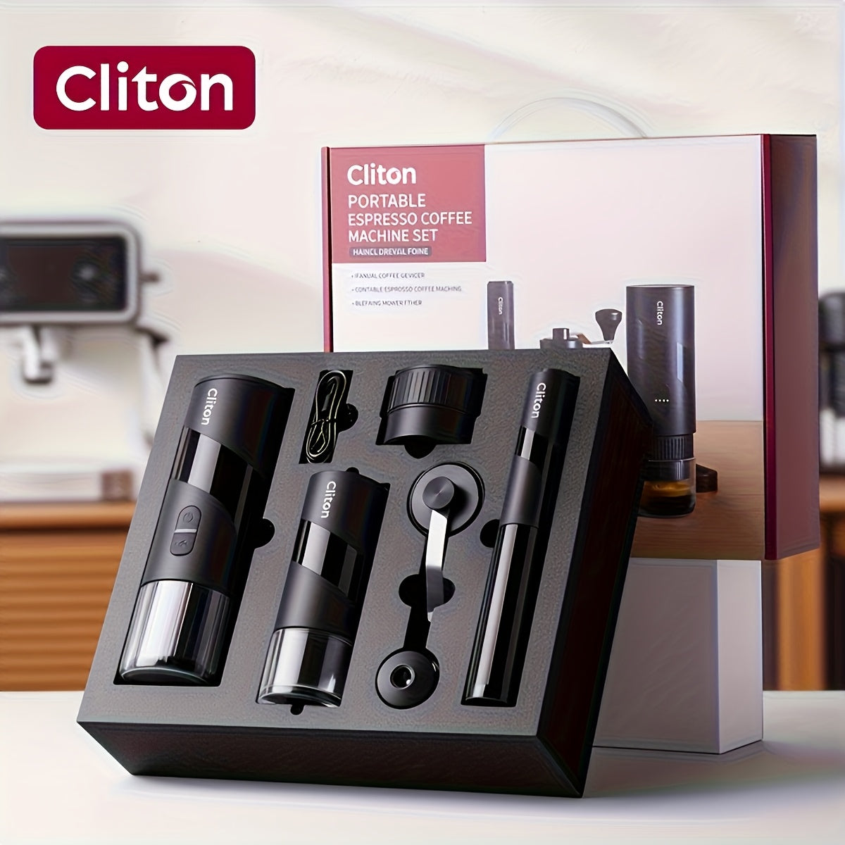 Portable Espresso Kit – Machine, Grinder & Milk Frother